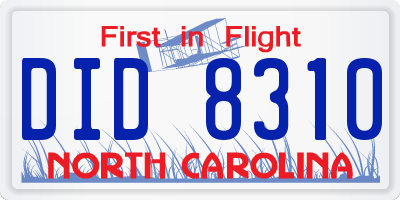 NC license plate DID8310