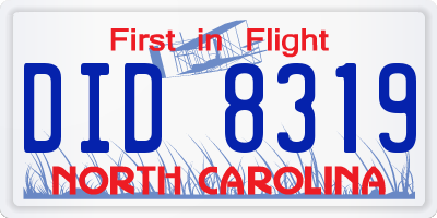 NC license plate DID8319