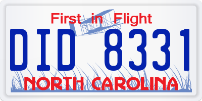 NC license plate DID8331