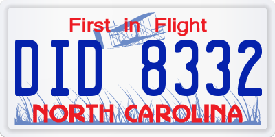 NC license plate DID8332
