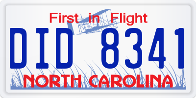 NC license plate DID8341