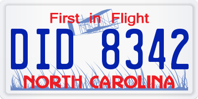 NC license plate DID8342