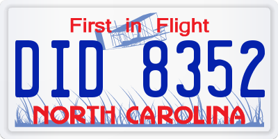 NC license plate DID8352