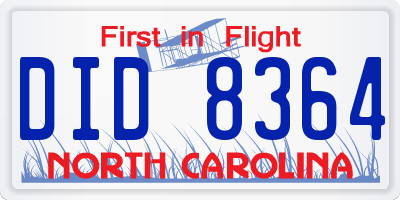 NC license plate DID8364