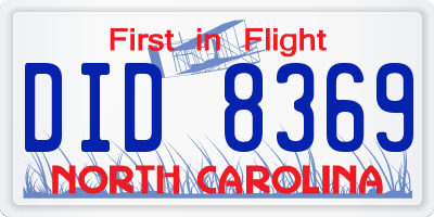 NC license plate DID8369