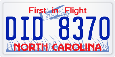 NC license plate DID8370