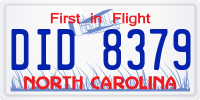 NC license plate DID8379