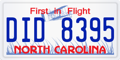 NC license plate DID8395