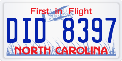 NC license plate DID8397
