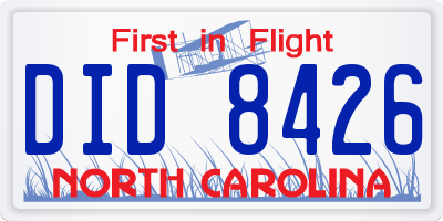 NC license plate DID8426