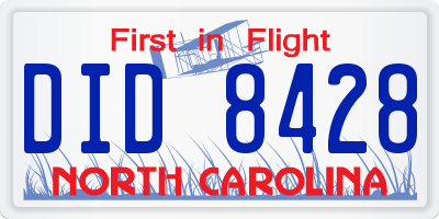 NC license plate DID8428