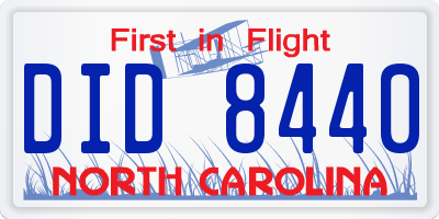 NC license plate DID8440