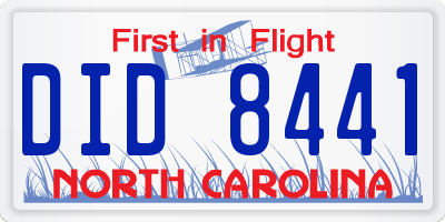 NC license plate DID8441