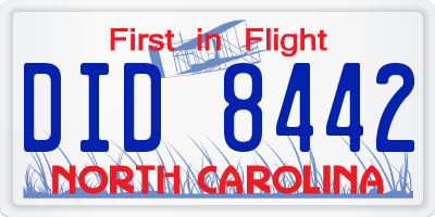 NC license plate DID8442