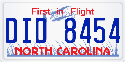 NC license plate DID8454