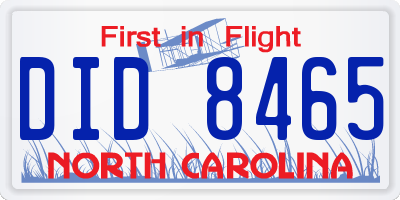 NC license plate DID8465