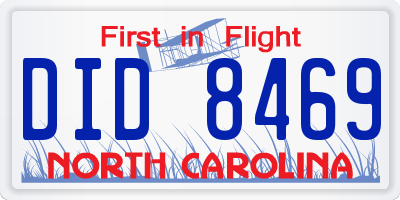 NC license plate DID8469