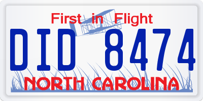 NC license plate DID8474