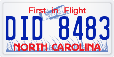 NC license plate DID8483