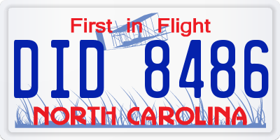 NC license plate DID8486