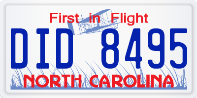 NC license plate DID8495