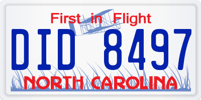 NC license plate DID8497