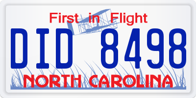 NC license plate DID8498