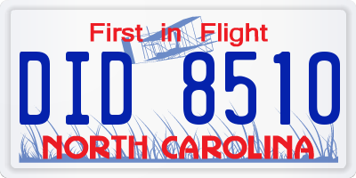 NC license plate DID8510