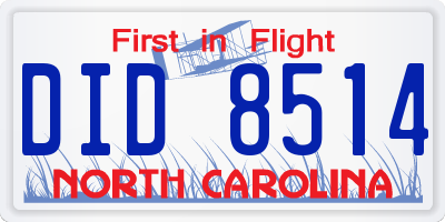 NC license plate DID8514