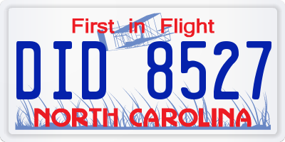 NC license plate DID8527