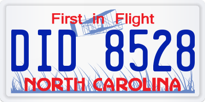 NC license plate DID8528