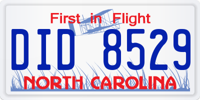 NC license plate DID8529