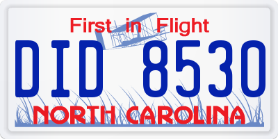 NC license plate DID8530