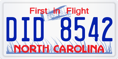 NC license plate DID8542