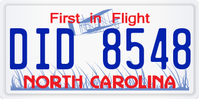 NC license plate DID8548