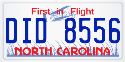 NC license plate DID8556