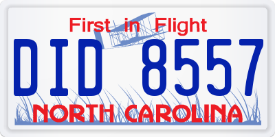 NC license plate DID8557