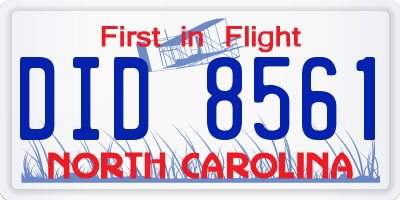 NC license plate DID8561