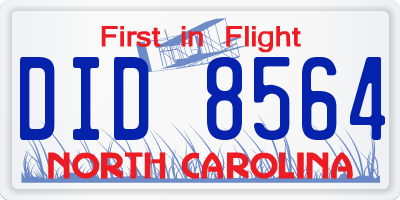 NC license plate DID8564
