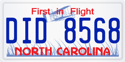 NC license plate DID8568