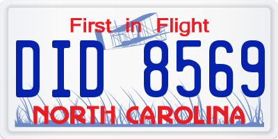 NC license plate DID8569