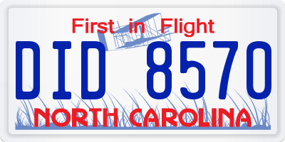 NC license plate DID8570