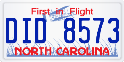 NC license plate DID8573