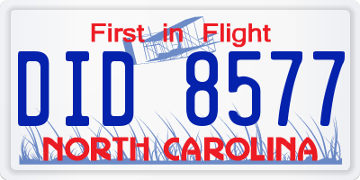 NC license plate DID8577