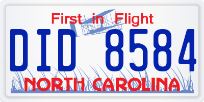 NC license plate DID8584