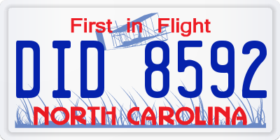 NC license plate DID8592