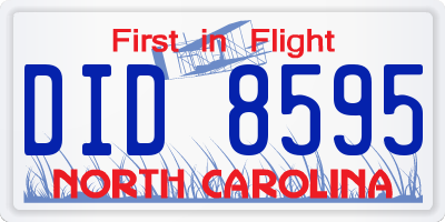 NC license plate DID8595
