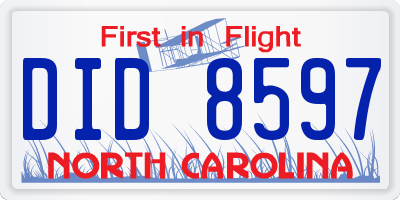 NC license plate DID8597