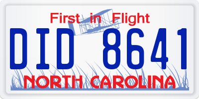 NC license plate DID8641