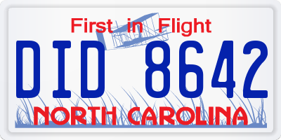 NC license plate DID8642